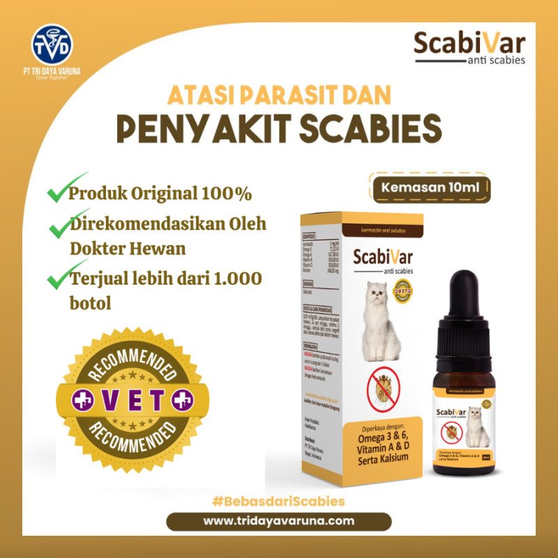 Scabivar Sirup Anti Skabies Hewan Kucing Anjing